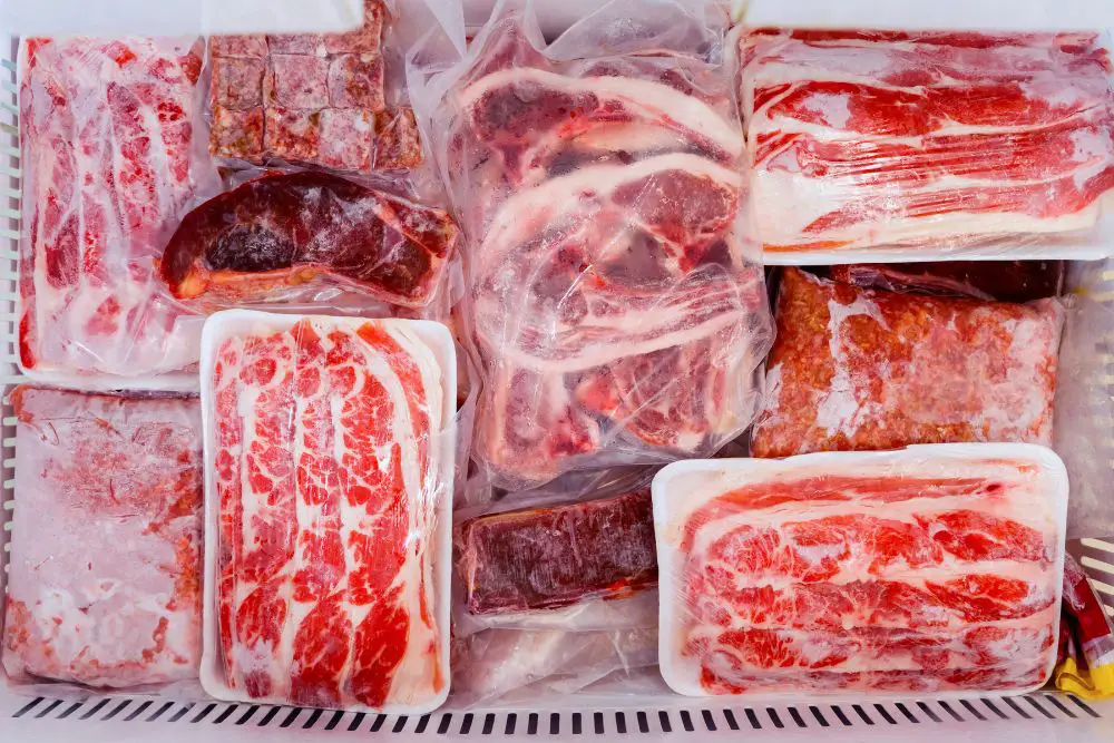 frozen beef in chest freezer